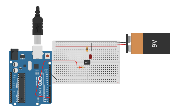 Circuit design Usando 4n35 - Tinkercad