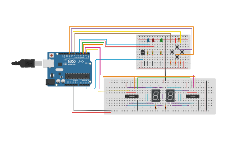 Circuit design AC with 7_Segment | Tinkercad