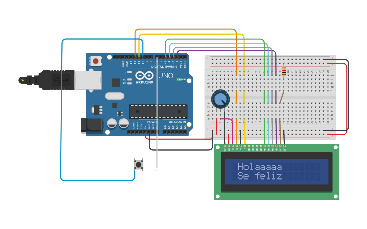 Circuit design LCD Arduino - Tinkercad