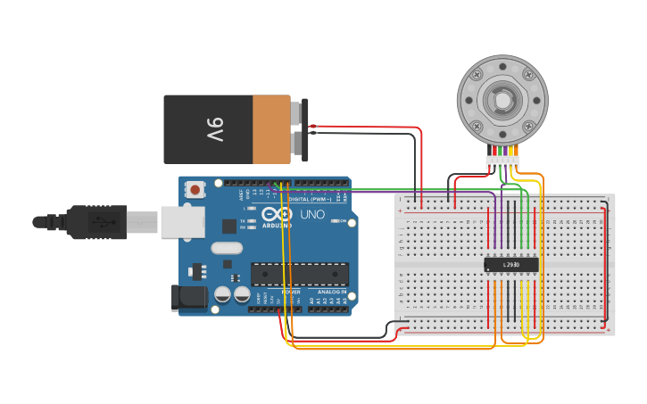 Circuit design Copy of Stepper motor - Tinkercad