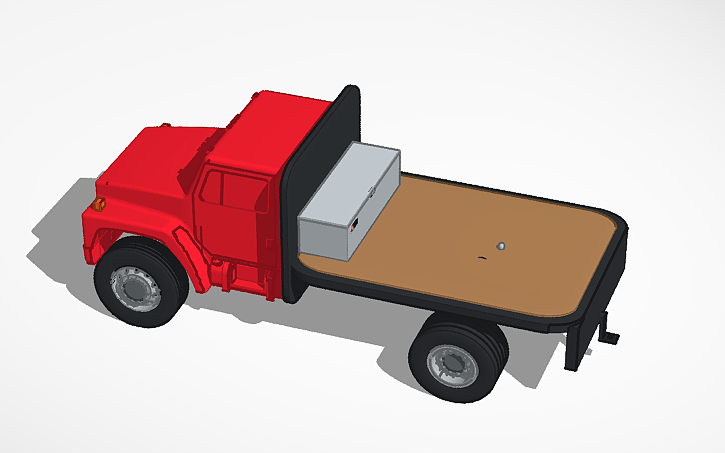 3D design International truck with flatbed - Tinkercad
