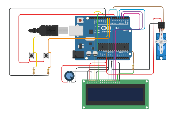 Circuit design Task2.2_Smart Parking System | Tinkercad