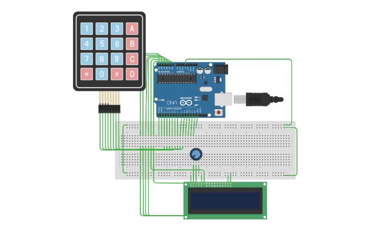 Circuit design Keypad Arduino - Tinkercad