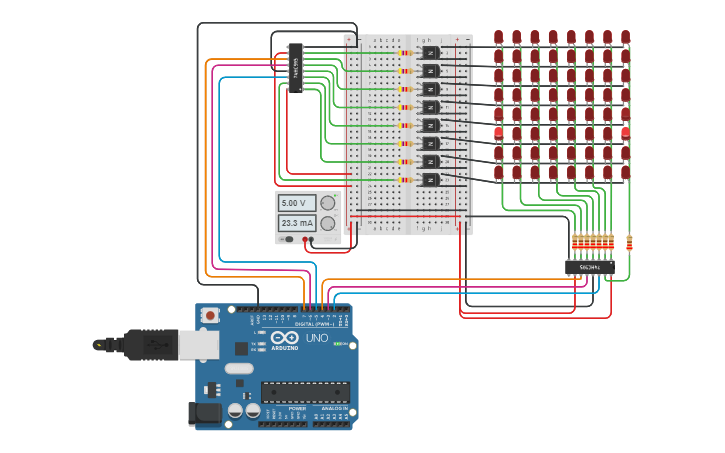 Circuit design my matrix | Tinkercad
