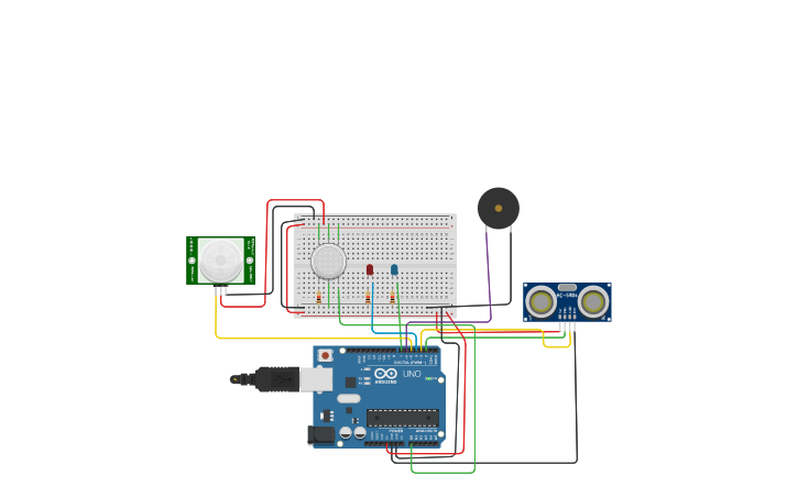 Circuit design 3 Sensors | Tinkercad