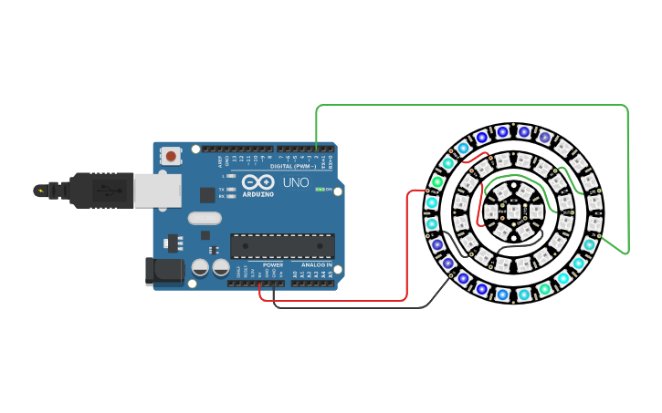 Led Ring Arduino Code Cad Circuit design LAB 6 Arduino RGB Led Strip 2 | Tinkercad
