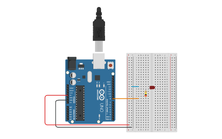 Circuit design Basic LED Blink | Tinkercad