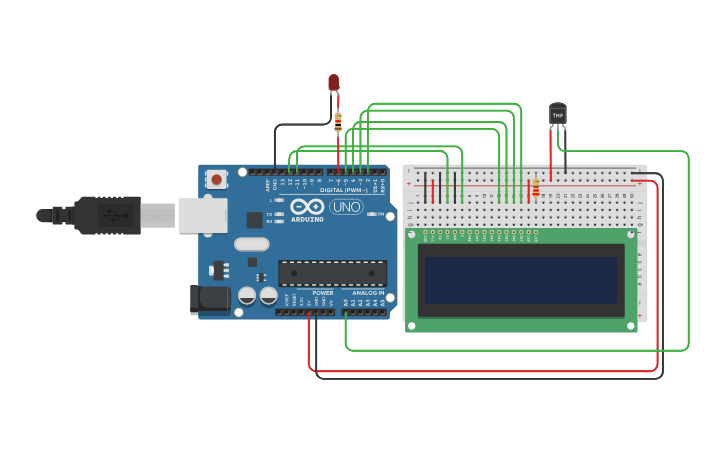 Circuit design TMP36 Temperature Sensor and LCD Display Using Arduino ...