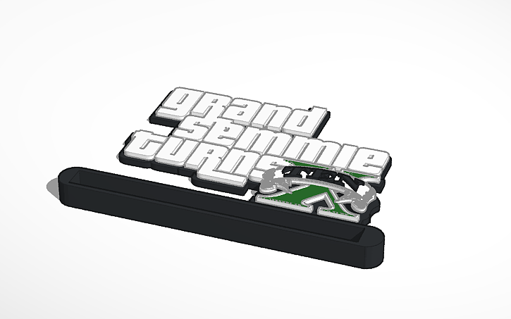 3D design Grand Theft Auto TEN stand - logo (Birthday Semmie) - Tinkercad