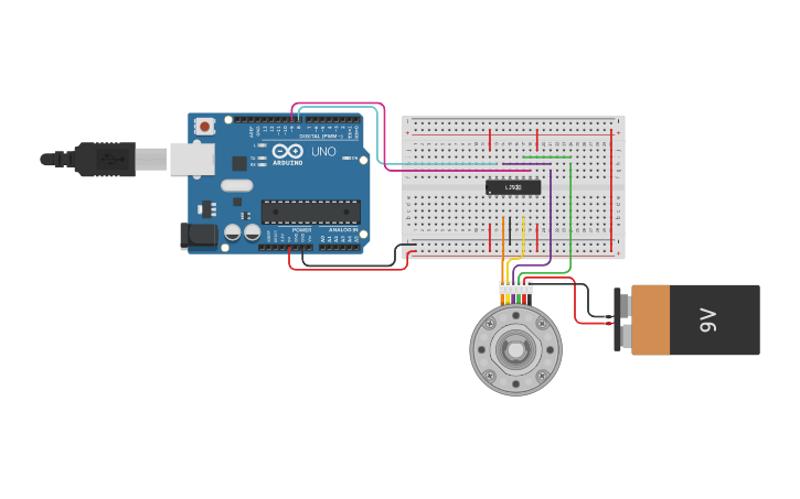 Circuit design Motor - Tinkercad