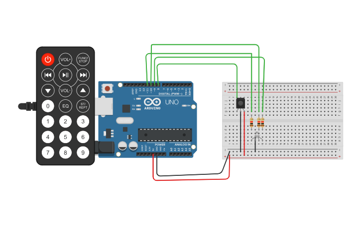 Circuit design IR-Remote 3 - Tinkercad