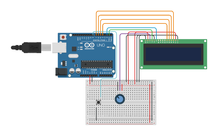 Circuit design LCD Countdown - Tinkercad