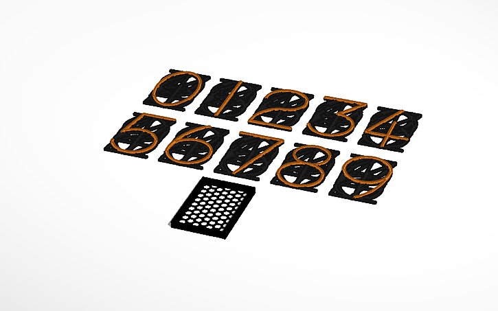 3D design Nixie Tube Numbers Printable - Tinkercad