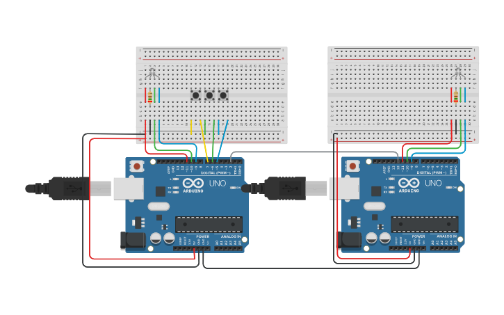 Circuit design Parità TX e RX | Tinkercad