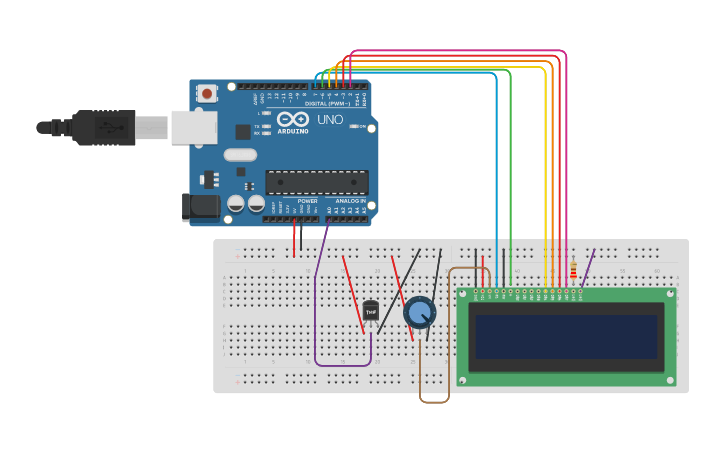 Circuit design Sensor Temperatura - Tinkercad