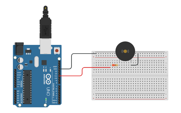 Circuit design Buzzer - Tinkercad