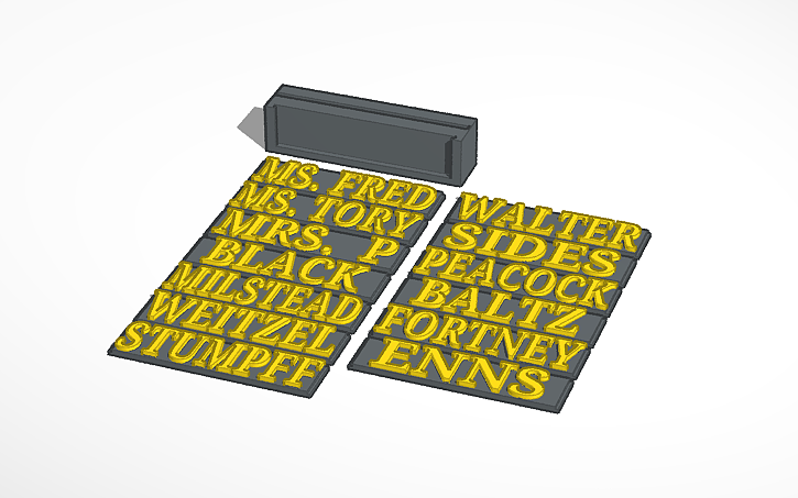 3D Design Name Plates Tinkercad