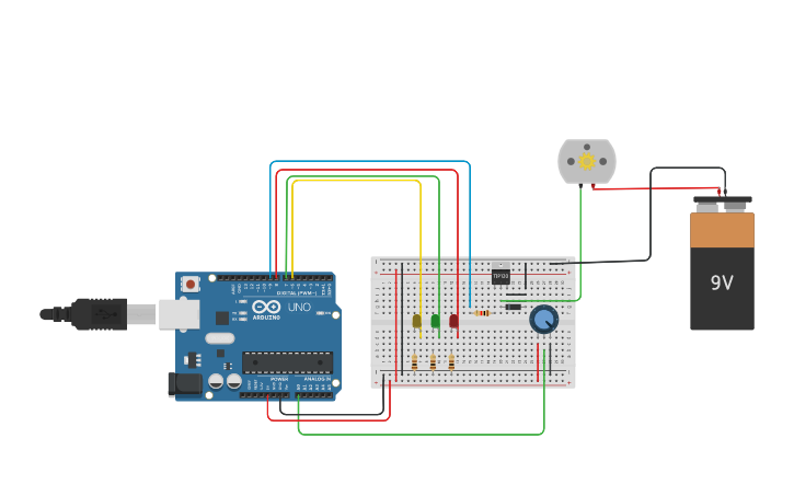 Circuit design Irrigation system - Tinkercad