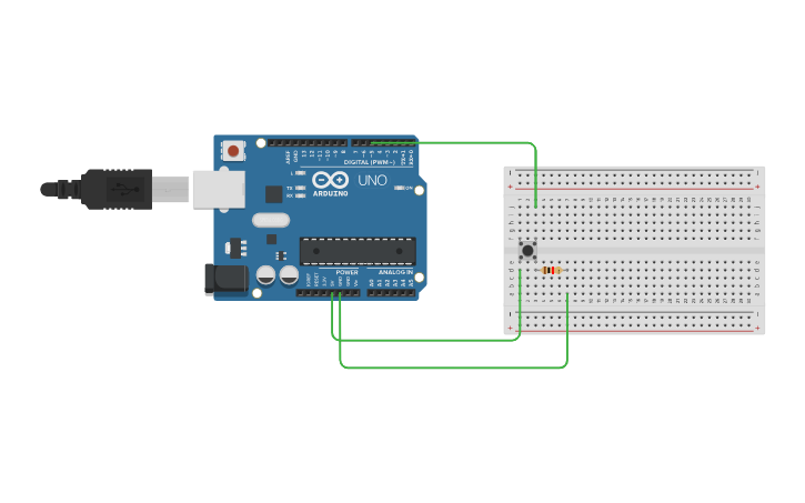 Circuit design Button-Push - Tinkercad