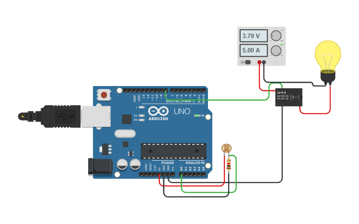 Circuit design Automatic Street Lights - Tinkercad