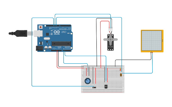 Circuit design Sensors and actuators - Tinkercad