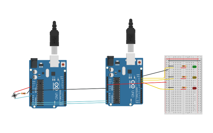 Circuit design Traffic light 2 | Tinkercad