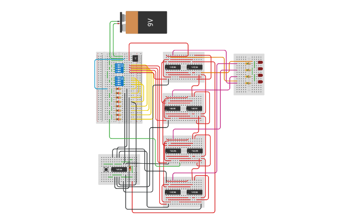 Circuit design full adder - Tinkercad