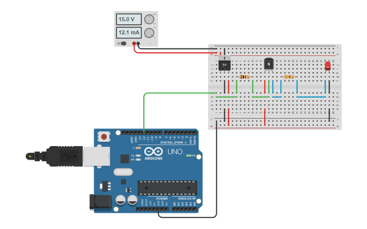 Circuit design LED Driver using Arduino - Tinkercad