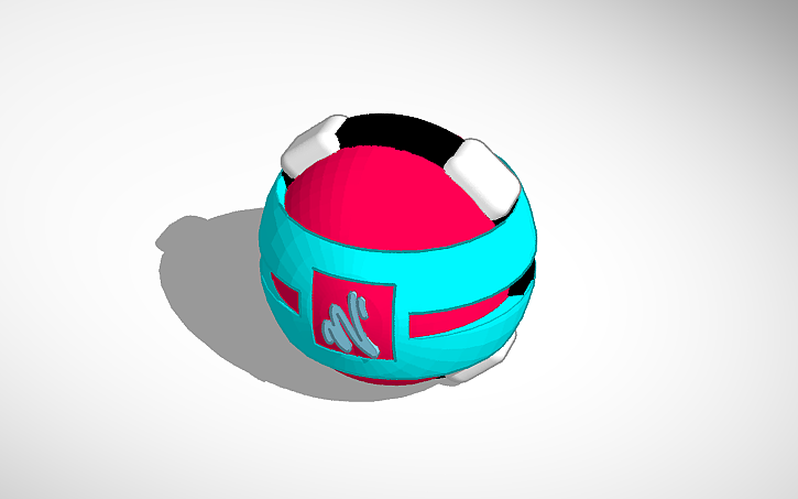 3D design TECH BALL (custom pokeball) - Tinkercad