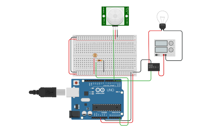 Circuit design Smart Lighting - Tinkercad