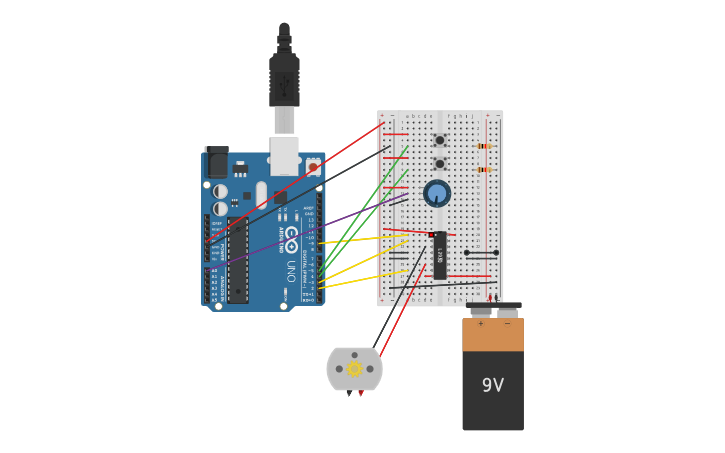 Circuit design Reversible fan - Tinkercad