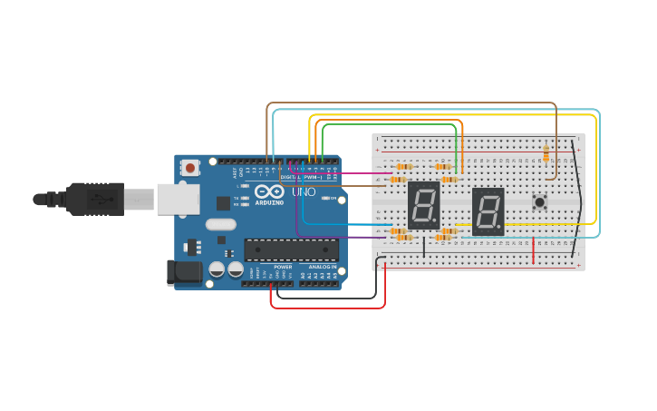 Circuit design Cronômetro 1 - Tinkercad