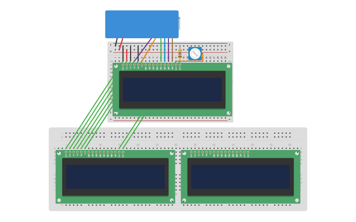 Circuit design LCD + Arduino Micro - Tinkercad