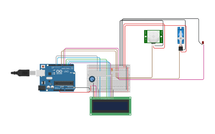 Circuit design Automatic Door using IOT - Tinkercad