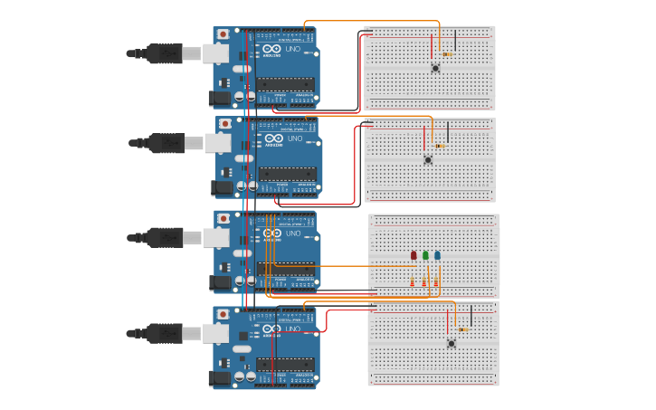 Circuit design Collegamento 2 Arduini Master-Slave | Tinkercad