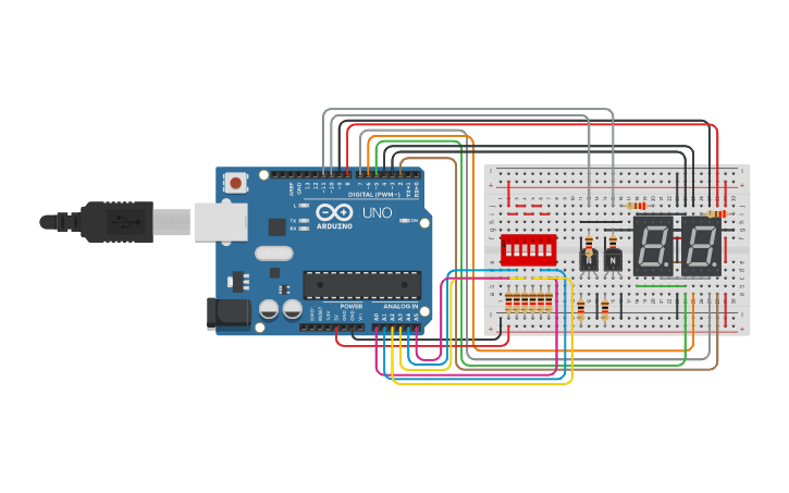 Circuit design Decodificador de 6 BIT - Tinkercad