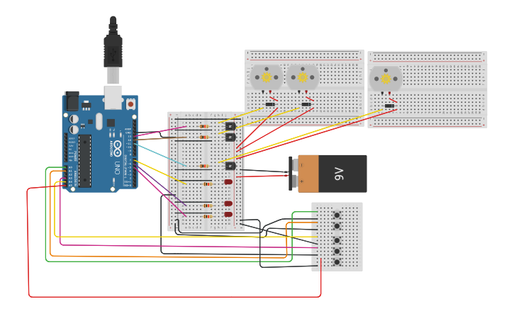 Circuit design vending machine different prices - Tinkercad