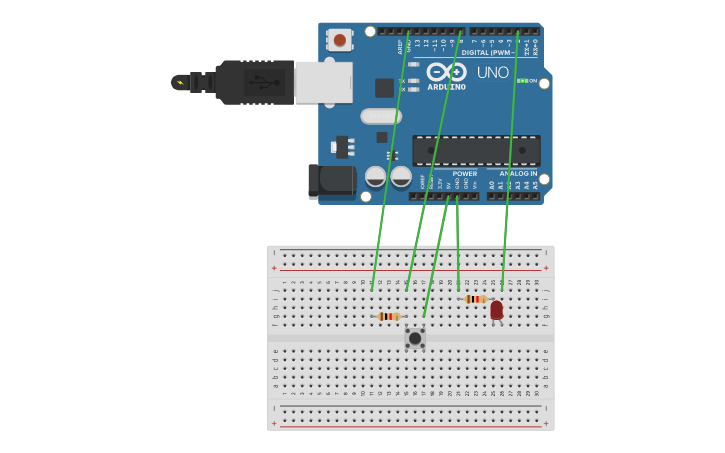 Circuit design PUSH BUTTON - Tinkercad