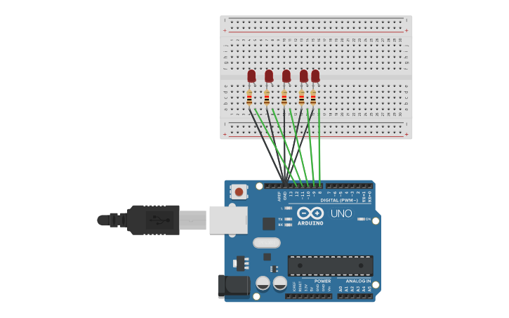 Circuit design led Blinking | Tinkercad