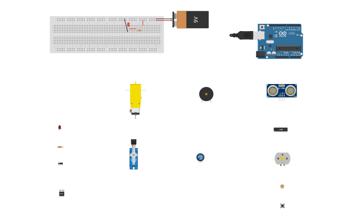 Tinkercad Components List Circuit design Copy of Guía 1 Componentes | Tinkercad