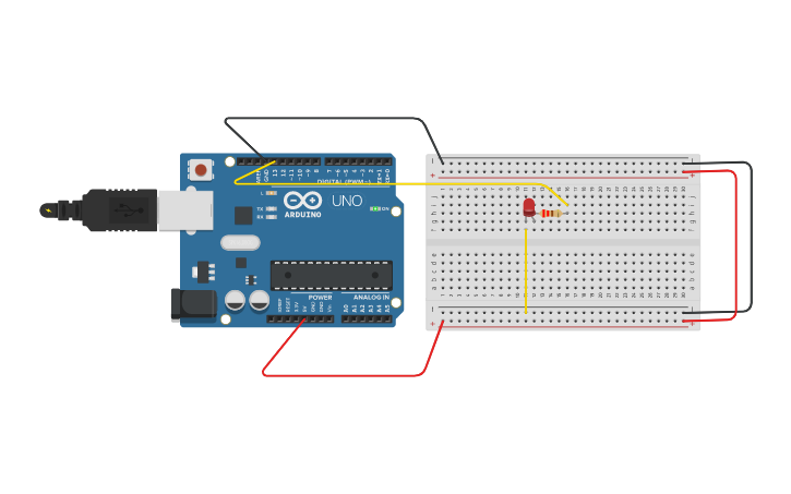Circuit design LED Blinking Project | Tinkercad