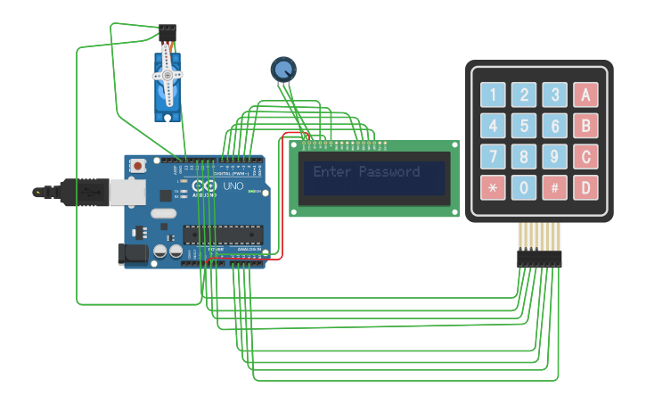 Circuit design Door lock - Tinkercad