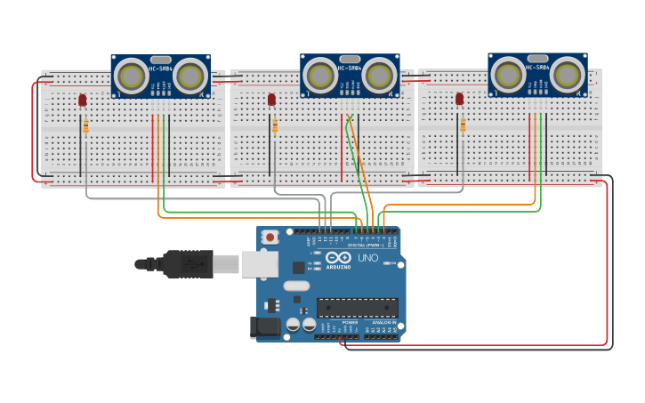Circuit design SENSOR ULTRASONICO | Tinkercad