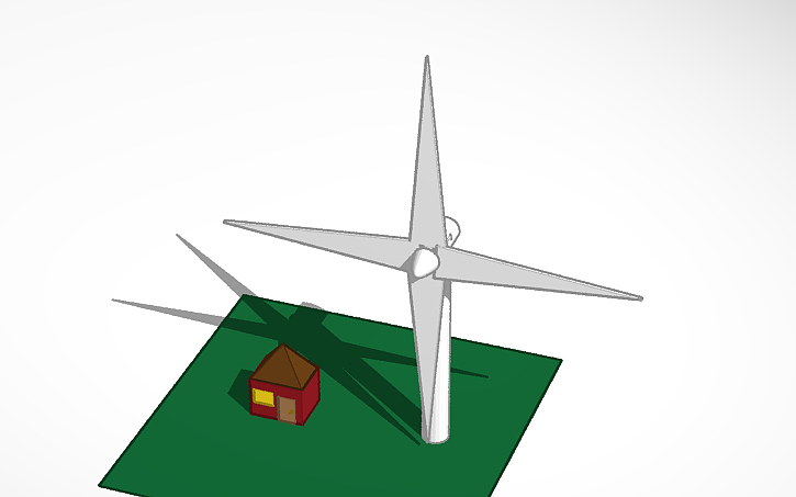 3D design Wind turbine model - Tinkercad