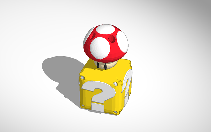 3D design Mushroom on Block | Tinkercad