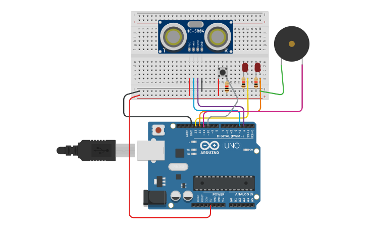 Circuit design SENSOR DE AUTO | Tinkercad