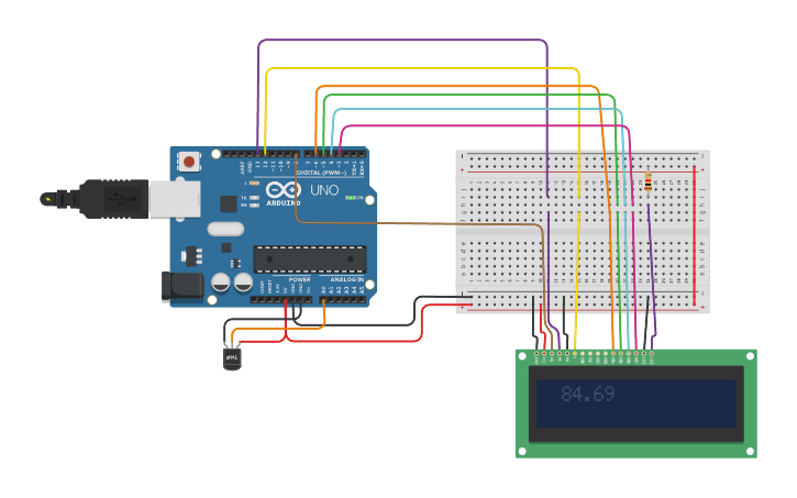 Circuit design 7. Display Temperature and Humidity Readings using DHT11 ...