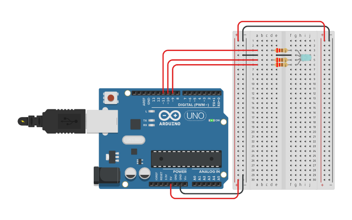 Circuit design Project 8 – RGB Mood Lamp - Tinkercad