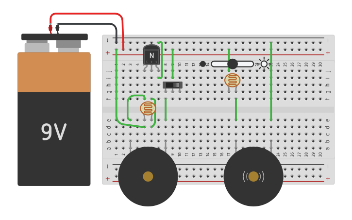 Circuit design Transistor as an amplifier - Tinkercad