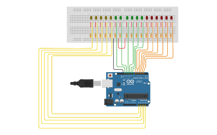 Circuit design Arduino Led clock - Tinkercad